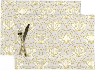 Water Lilies Placemats | Set Of 2 - Art Deco By Mia Valdez Luxurious 1920S Style Cloth Spoonflower