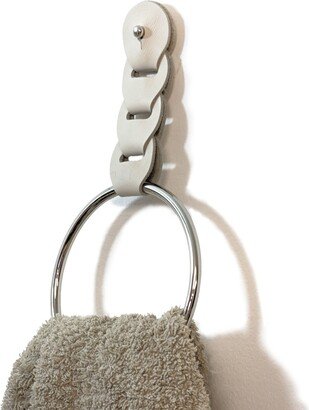 Hand Towel Ring, Leather Strap Holder, Minimal Bathroom Decor. Kitchen Holder