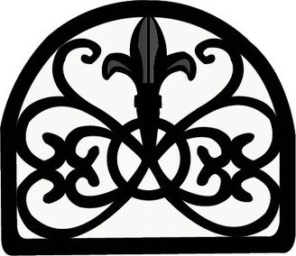 Cast Iron Fleur De Lis Napkin Holder, Black