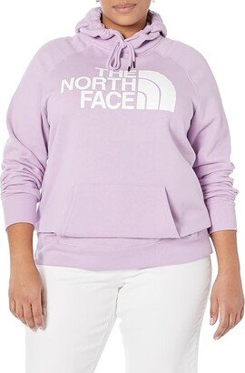 Plus Size Half Dome Pullover Hoodie (Lupine/TNF White) Women's Clothing