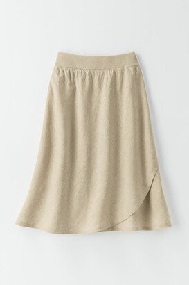 Women's Voyager Linen Tulip Hem Skirt - Flax - PS - Petite Size