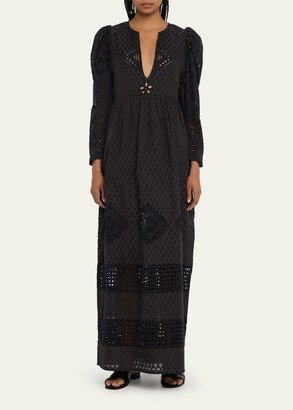 Winifred Black Eyelet Maxi Dress