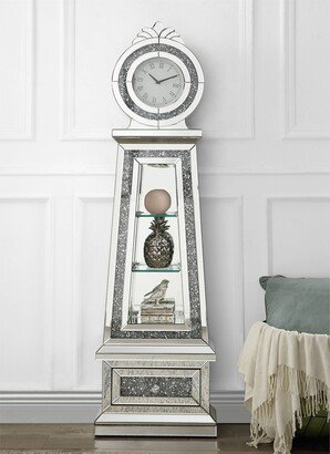 BESTCOSTY Grandfather Clock with LED Mirrored and Faux Diamonds-AB