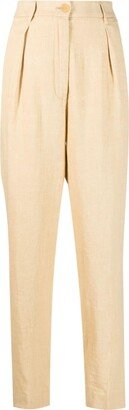 High-Waisted Linen Trousers-AC