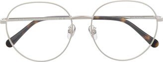 Tortoiseshell-Effect Round-Frame Glasses