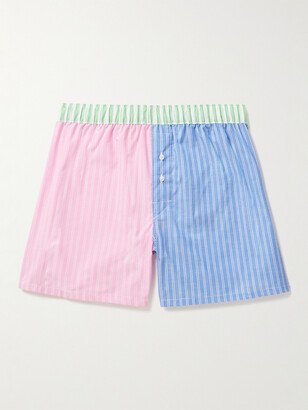 Colour-Block Striped Jersey Boxer Shorts-AA