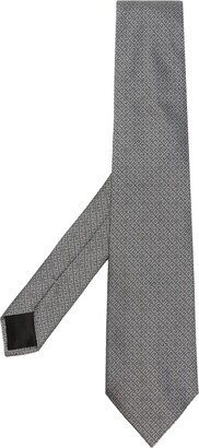 Monogram-Embroidered Silk Tie