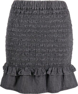 MARANT ÉTOILE Dorela shirred denim miniskirt