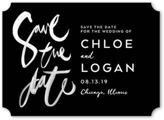 Save The Date Cards: Pure Wonder Save The Date, Black, 5X7, Matte, Signature Smooth Cardstock, Ticket