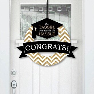 Big Dot Of Happiness Tassel Worth The Hassle - Outdoor Graduation Decor - Front Door Wreath