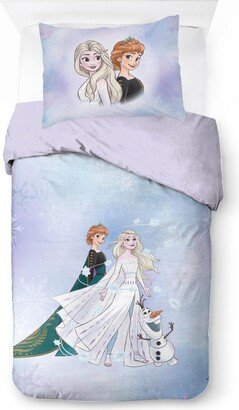 Saturday Park Disney Frozen Watercolor 100% Organic Cotton Twin Duvet Cover & Sham Set