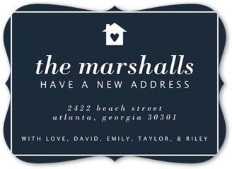 Moving Announcements: Simple Home Moving Announcement, Black, 5X7, Pearl Shimmer Cardstock, Bracket