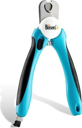 BOSHEL Dog Nail Clippers and Trimmer + Nail File - Safety Guard to Avoid Over-cutting Nails - Razor Sharp Blades - Professional Home Grooming Tool