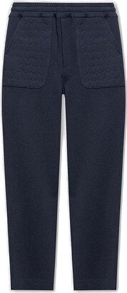 Elasticated-Waistband Tapered Leg Trousers