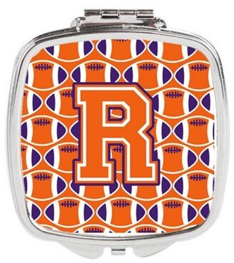 CJ1072-RSCM Letter R Football Orange, White & Regalia Compact Mirror