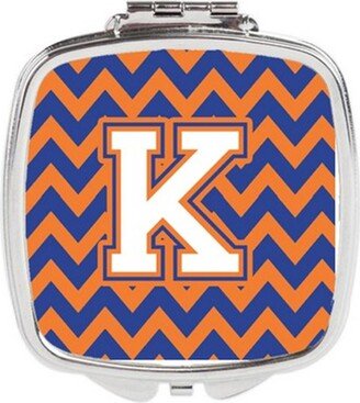 CJ1060-KSCM Letter K Chevron Blue & Orange No.3 Compact Mirror