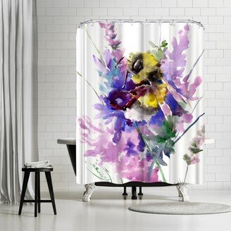 71 x 74 Shower Curtain, Bumblebee On Flowers Honey Bee 2 by Suren Nersisyan