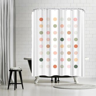 71x74 Shower Curtain Pink Green Terracotta Geometric 2 by The Print Republic