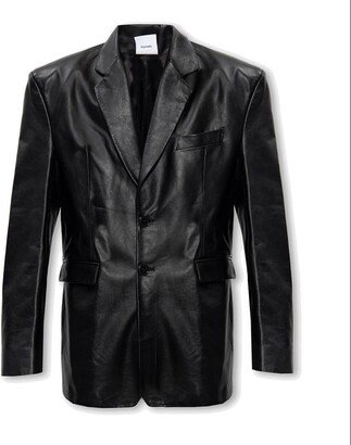 Padded Shoulder Leather Jacket