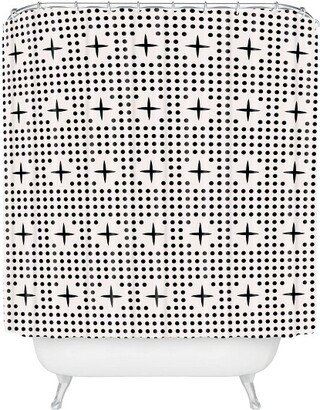 Holli Zollinger Dots and Plus Mudcloth Shower Curtain Black