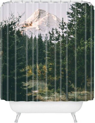 Hannah Kemp Mount Hood XV Shower Curtain Green