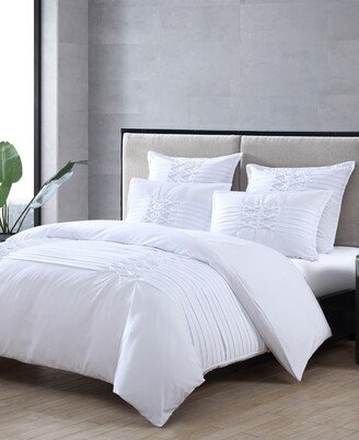 Closeout! Triple Diamond Pleated 3 Piece Comforter Set, King