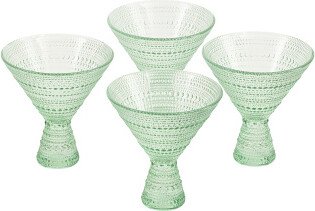 Set Of 4 Hobnail Martini Glasses