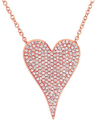 Fine Jewelry 14K Rose Gold 0.43 Ct. Tw. Diamond Heart Necklace