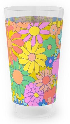 Outdoor Pint Glasses: Groovy Meadow - Multi Outdoor Pint Glass, Multicolor