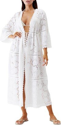 Ava Cotton Eyelet Maxi Caftan