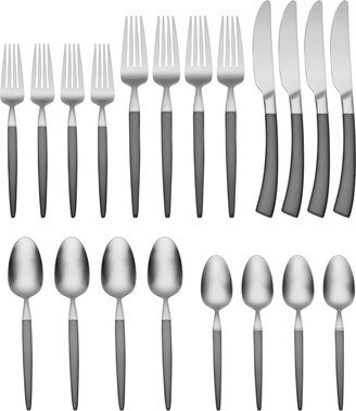 Adjacent Midnight 20 Piece Everyday Flatware Set, Service For 4