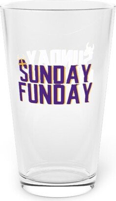 Viking 16 Oz Football Pint Glass |Minnesota Sunday Funday | Sports Barware - Tailgate Drinkware Man Cave Essentials