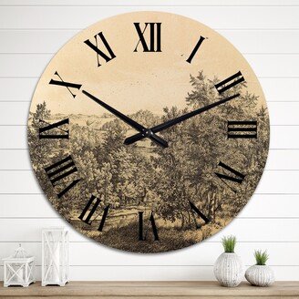 Designart 'Nature Of South America Old Image XII' Traditional wall clock
