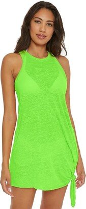 Beach Date High Neck Dress Cover-Up (Lime Juice) Women's Swimwear