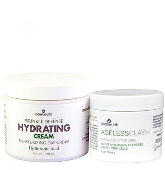 Zion Health Wrinkle Defense and Fade Cream - Reduce Wrinkle Combo Ageless Sc 2 oz + Hydrating 4 oz