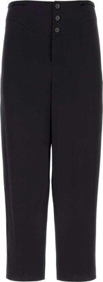 Button Detailed Straight Leg Pants