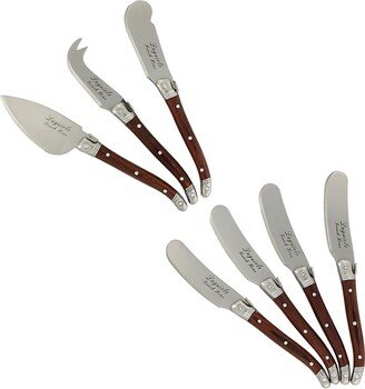 French Home Laguiole Seven-Piece Cheese Knife and Spreader Set-AA