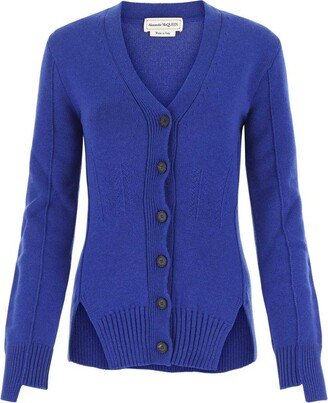 Buttoned V-Neck Cardigan-AE