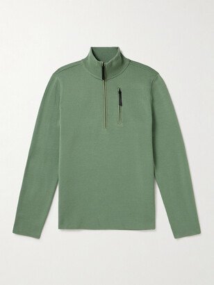 Matterhorn Shell-Trimmed Wool Half-Zip Sweater