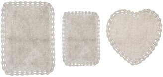 Hudson Heart Bath Rug 3 Pc Set