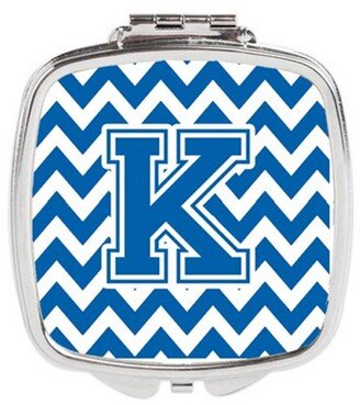 CJ1056-KSCM Letter K Chevron Blue & White Compact Mirror