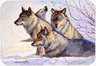 FMF0007LCB Wolves By Mollie Field Glass Large Cutting Board