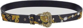 Baroque-Pattern Printed Buckle Belt