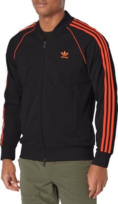 mens Adicolor Classics Superstar Track Top Black/Semi Impact Orange X-Small