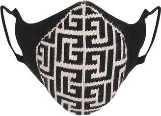 Knitted-Monogram Face Mask