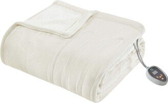 Gracie Mills Sleep Philosophy Ultra Soft Heated Blanket, Ivory - King