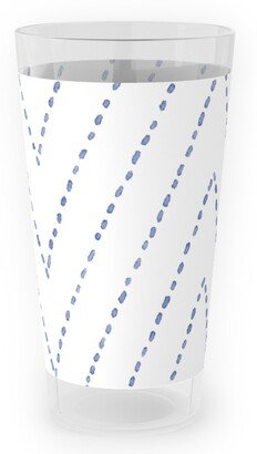 Outdoor Pint Glasses: Painted Diamond Dash Outdoor Pint Glass, White