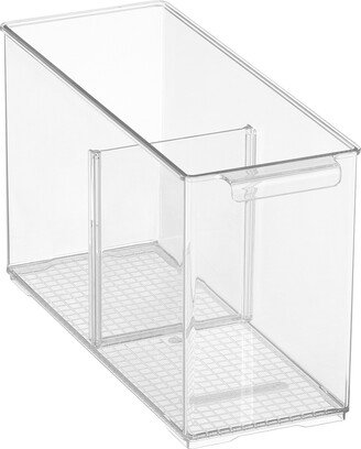 Everything Organizer Small Cabinet Depth Pantry Bin w/ Divider Clear