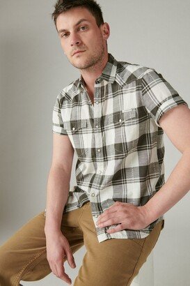 Plaid Dobby Short Sleeve Western Shirt