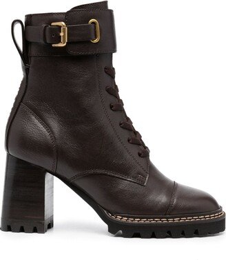 80mm Lace-Up Leather Boots